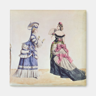Modeentwürfe für Frauen von den 1860's Magnet