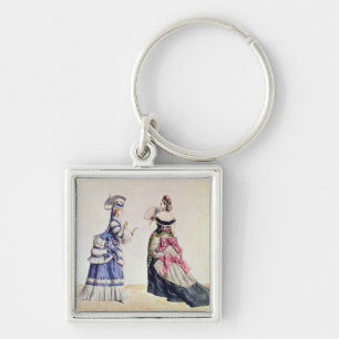 Modeentwürfe für Frauen von den 1860's Schlüsselanhänger