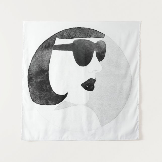 Modeerscheinende Sonnenbrille Wandteppich (Vorderseite)