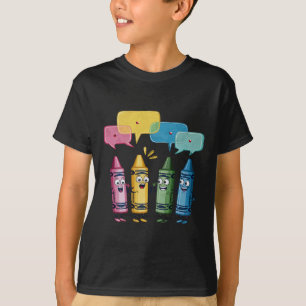 Modefarbige Buntstifte für Frauen, lehren T-Shirt