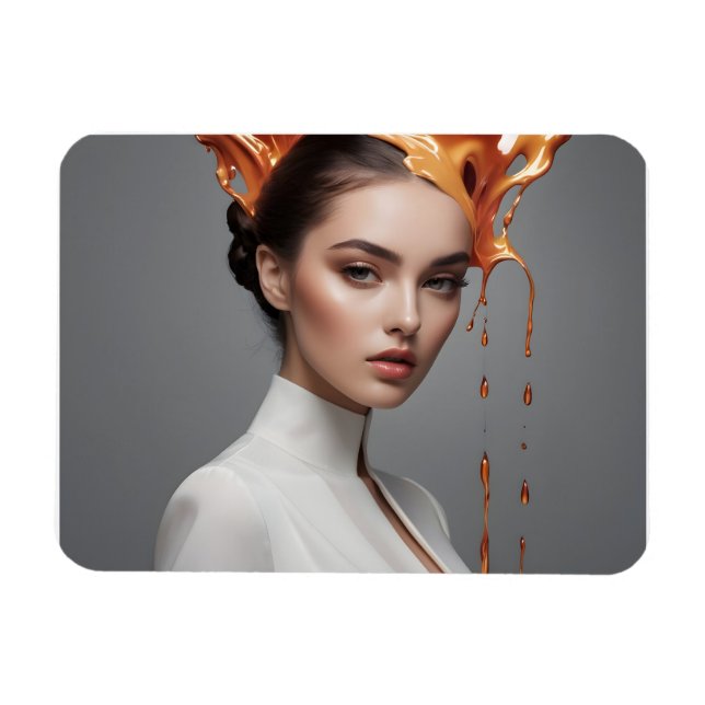 Modefrau feine Kunst Magnet (Horizontal)