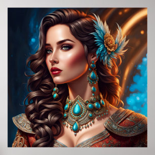 Modefrau feine Kunst Poster