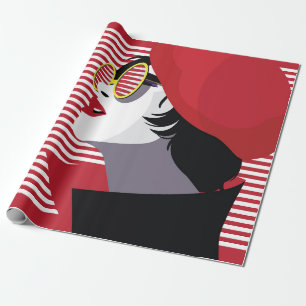 Modefrau im Stil Pop Kunst. Geschenkpapier