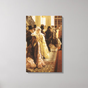 Modefrau von Tissot, Vintage Viktorianische Kunst Leinwanddruck