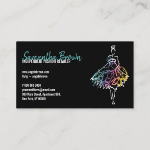 Modegeschäft Kleid Skizze schwarz Boutique Visitenkarte