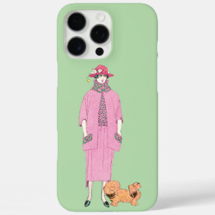 Modeillustration Dame & Pekingese-Hund aus den 191 iPhone 16 Pro Max Hülle