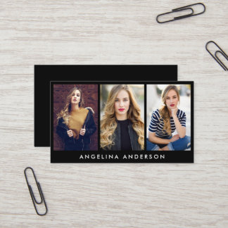 Model Actor 3 Foto Business Card Blank Visitenkarte