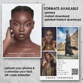 Model Actor Modeling Comp Card 4 Photo QR Code Einladung
