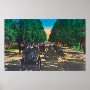 Model-T-Fords auf der Kearney AvenueFresno, CA Poster