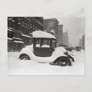 Model T im Schnee begraben, 1922 Postkarte