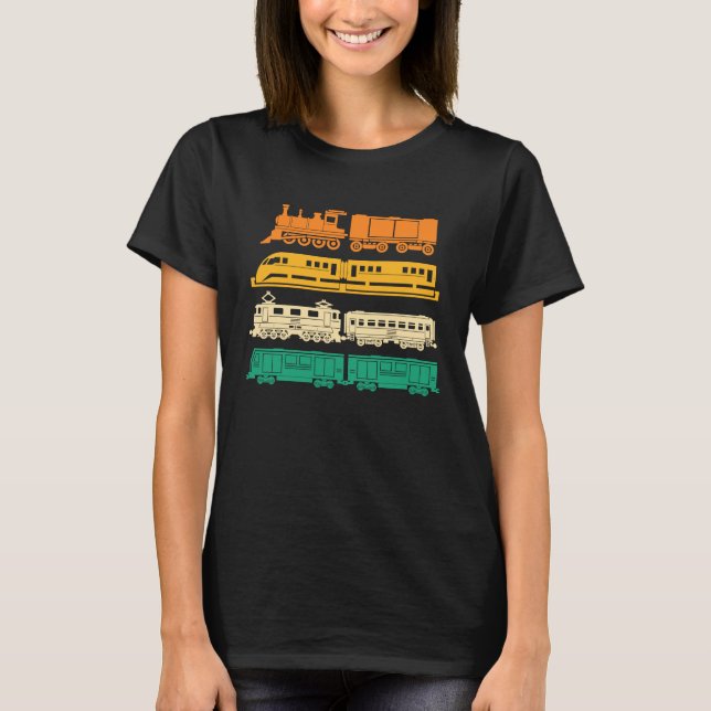 Model Train Railroad Train  Retro Locomotive Train T-Shirt (Vorderseite)