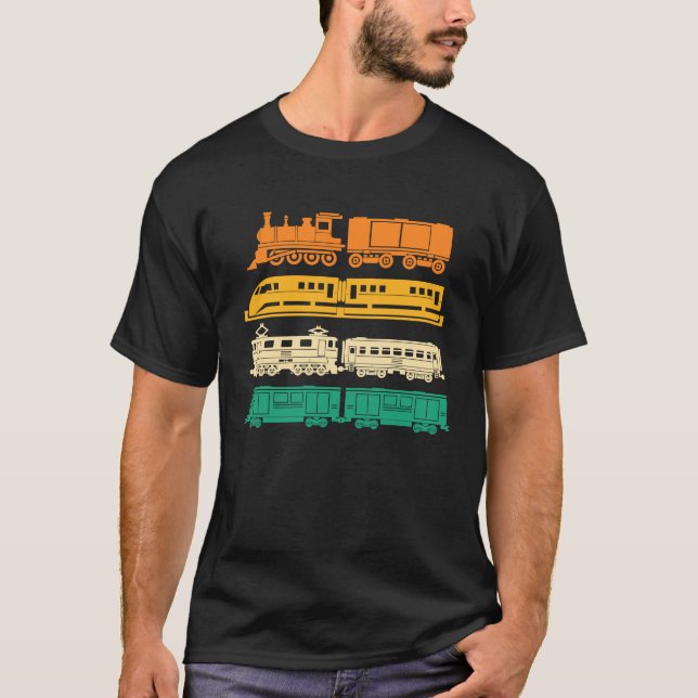 Model Train Railroad Train  Retro Locomotive Train T-Shirt (Vorderseite)