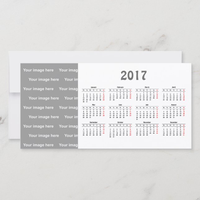 modèle 2017 Calendrier Carte photo (Devant)