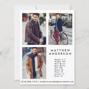 Modèle Acteur 3 Carte photo Comp Blanc