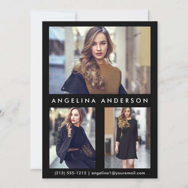 Modèle Acteur 3 Carte photo Comp - Noir avant (Devant)