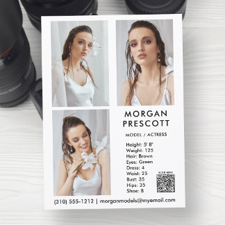Modèle Acteur 3 Photo Pro Carte Comp Votre code QR