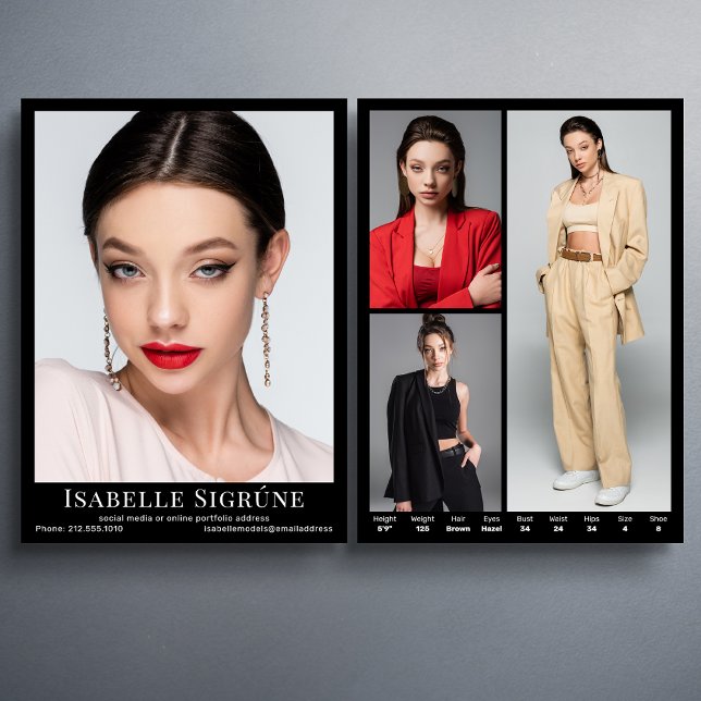 Modèle Acteur 4 Photo 5.5x7.5 Modèle de carte Comp (Available in high quality print or instant download for quick messaging, email or self printing.)