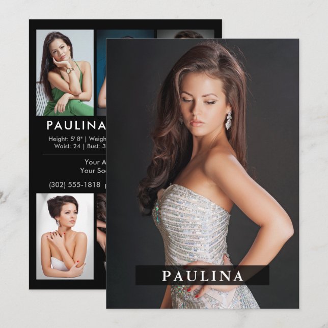 Modèle Acteur 5x7 Comp Carte Zed Comp 7 Photo 2 Cô (Devant / Derrière)