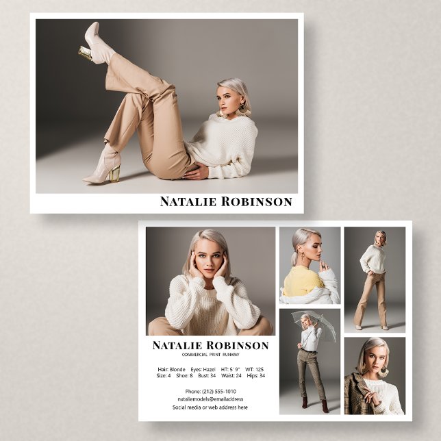 Modèle Acteur 6 Carte photo Comp Modèle de portefe (Available in high quality print or digital download for quick messaging, email or self printing.)