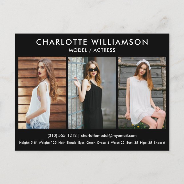 Modèle Acteur Carte Comp 3 Photo Carte Postale Bla (Devant)