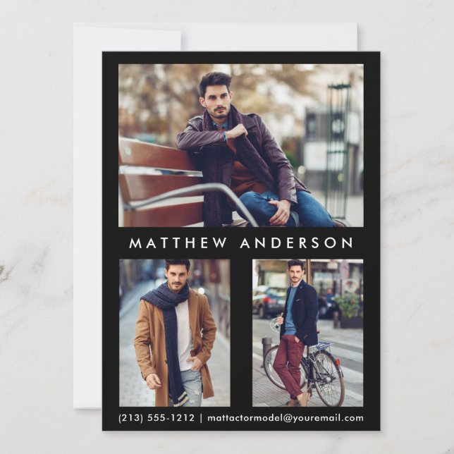 Modèle Acteur Carte Comp 3 Photo - Noir avant (Devant)