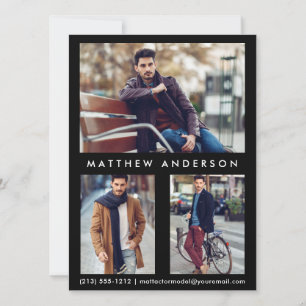 Modèle Acteur Carte Comp 3 Photo - Noir avant