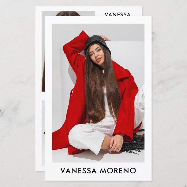 Modèle Acteur Carte Comp 4 Photo 2 côté blanc (Devant / Derrière)