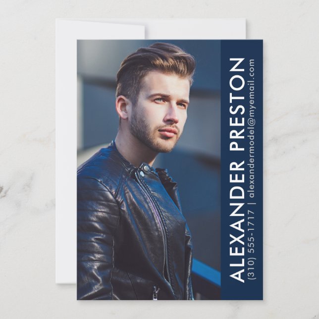 Modèle Acteur Carte photo Comp 5x7 Dk Blue AP (Devant)