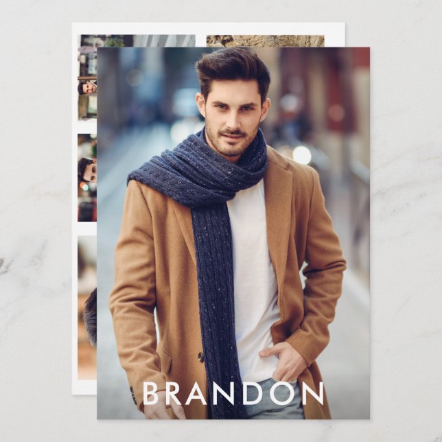 Modèle Acteur Pro Comp Card 5 Photo Retour Blanc (Devant / Derrière)