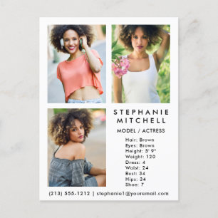 Modèle Actor Comp Card 3 Photo Wha - Carte Postale