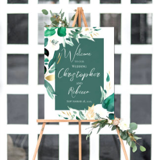 Modèle Affiche de bienvenue mariage, Floral,