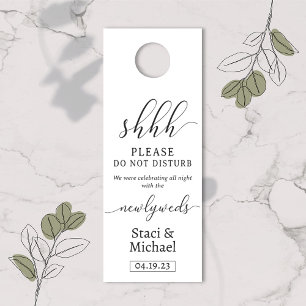 Modèle Affichette de porte mariage - Ne pas dérang