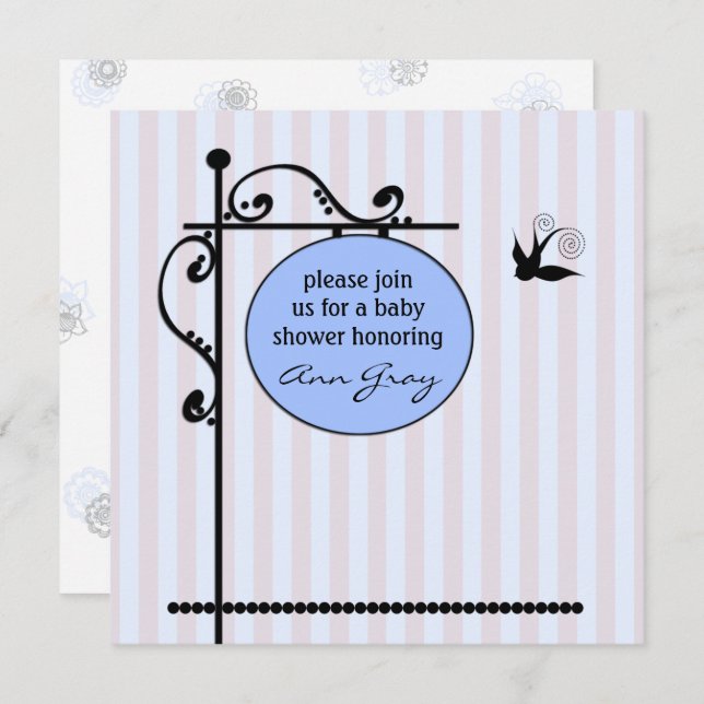 Modèle baby shower Invitation (Devant / Derrière)