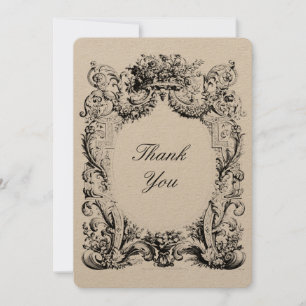 Modèle baroque Rococo Carte de remerciements
