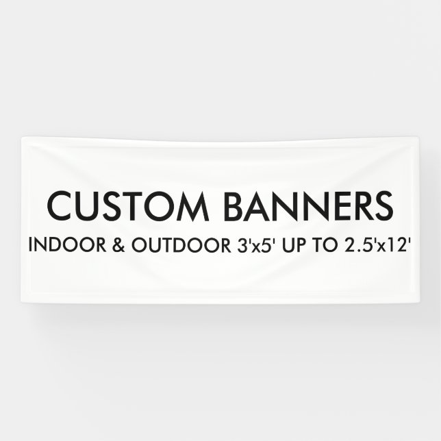 Modèle blanc de bannière personnalisée 6'x2.5' (Horizontal)