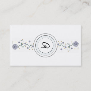 Modèle Carte de visite de profil floral monogramme