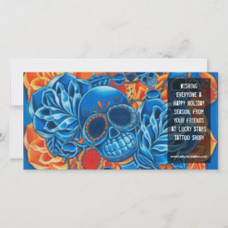 Modèle Carte photo des crânes bleu et orange