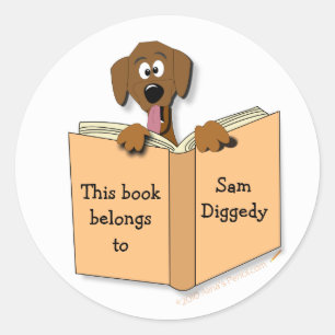 Modèle Cartoon Chien Stickers Plaque