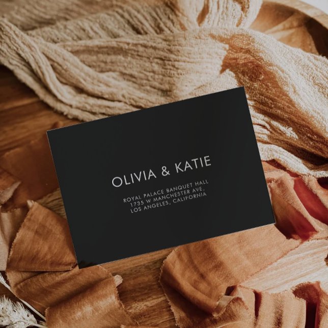 Modèle d'adresse Mariage noir (Black Wedding Envelope Address Template)