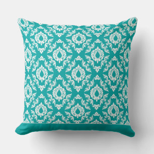 Modèle Damask moderne Coussin Turquoise bleu 2 - C