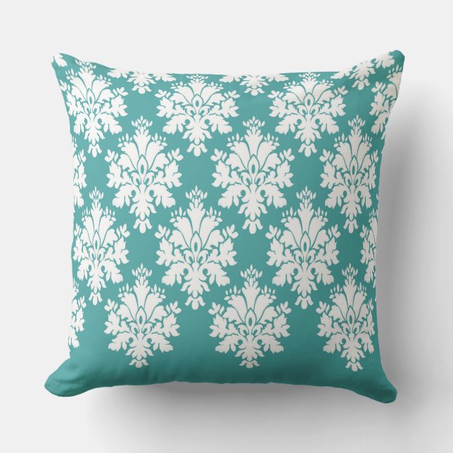 Modèle Damask moderne Coussin Turquoise bleu 3 - C (Recto)