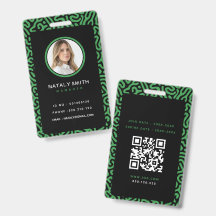 modèle d'art abstrait vert badge professionnel