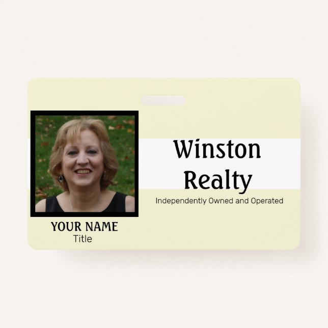 Modèle de badge d'entreprise avec ID photo (Devant)