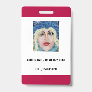 Modèle de badge professionnel avec photo ou logo p