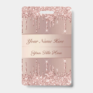 Modèle de badge Rose Gold avec texte de nom person