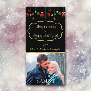 Modèle de cadre Noir Ball de Noël