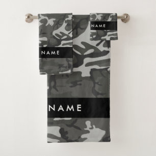 Modèle de camouflage gris, Votre nom, Personnalise