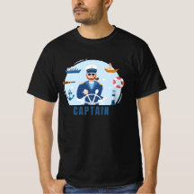 Modèle de capitaine de navire Joli T-shirt noir