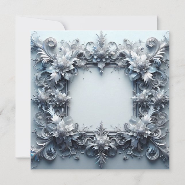 Modèle de carte blanche personnalisée - gris argen (Devant)