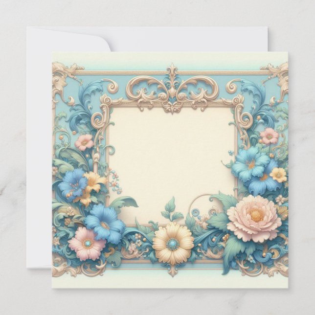 Modèle de carte blanche personnalisée - Invitation (Devant)